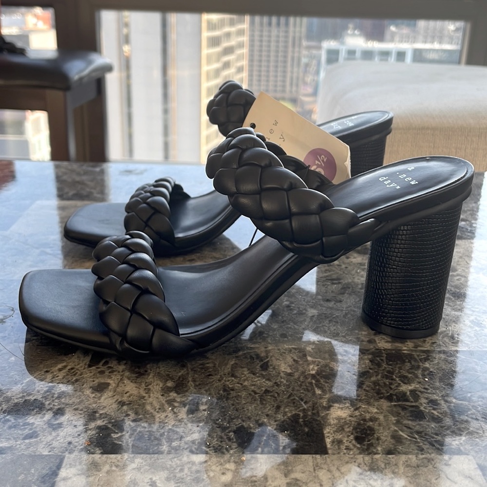 NWT Black A New Day Braided Sandal